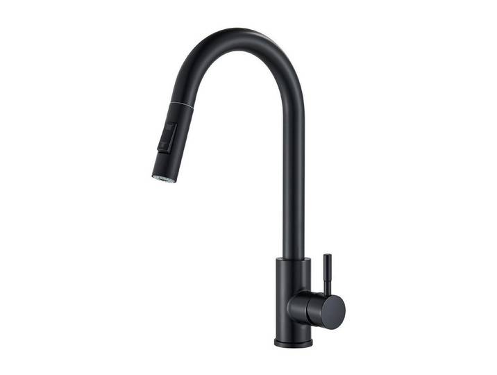 LuxusKollektion Spültischarmatur Spültischarmatur Hochdruck Ausziehbar 2in1Brause Schwarz