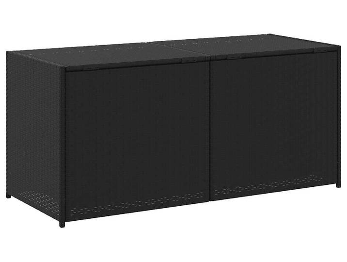 Coffre de jardin noir 283L Poly rotin