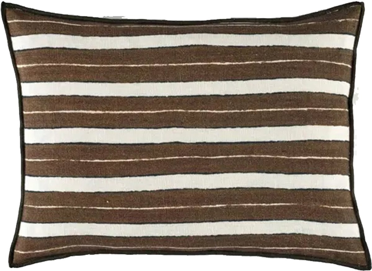 Elitis Secret stripe kussen - kaki