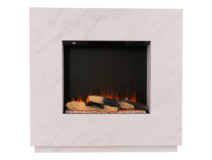 Elektrokamin, Weiß, Metall, 80x76x26 cm, Fernbedienung, Flammeneffekt separat schaltbar, Überhitzungsschutz, Thermostat, Elektrogeräte, Heizgeräte, Elektrokamine