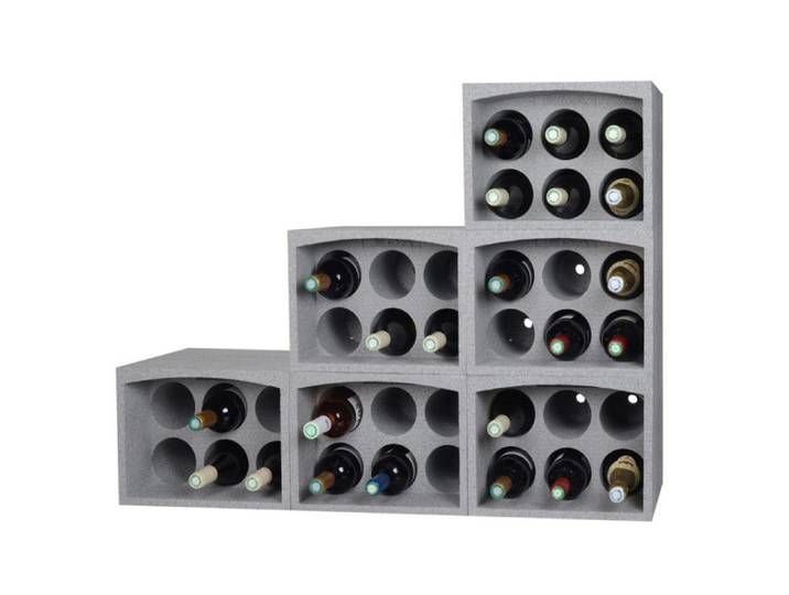 Lot de 6 casiers porte 6 bouteilles soit 36 bouteilles - Polystyrène Expansé - Etagère à Bouteilles