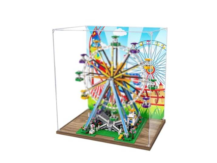 Vitrine kompatibel mit Le-go 10247 Riesenrad-Sets (B) Staubdichte Vitrine Box, Aufbewahrung zu Hause, kompatibel mit Le-go 10247 Riesenrad (nur Box)