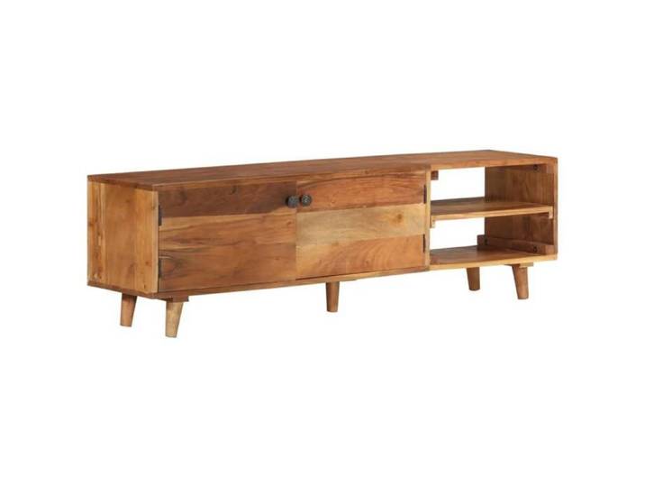 Cabinet TV - Meuble TV pour Télévision - 1 PC - Montage facile - bois massif d'acacia avec finition miel 140x30x40cm 40037795722