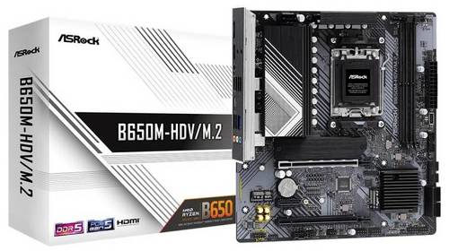 ASRock B650M-HDV/M.2 Mainboard Sockel (PC) AMD AM5 Formfaktor (Details) Micro-ATX Mainboard-Chipsatz AMD B650