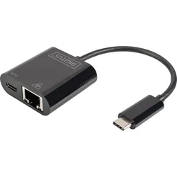 DIGITUS DN-3027 - Netzwerkkarte, USB Typ C, Gigabit Ethernet + PD, 1x RJ45