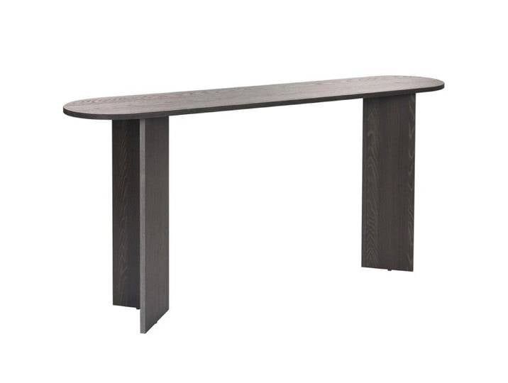 Console ovale effet bois noir 150 cm - Malva