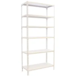 SimonRack Metallregal, 2500x1200x500 mm, 6 Ebenen, Metallboden, 200 kg Biegepunkt, Weiss - Simonclick
