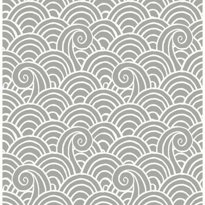 A-Street Prints Alorah Grey Wave Wallpaper