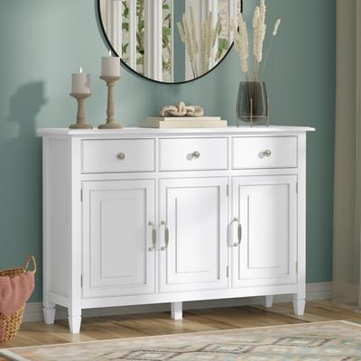 "WYNDENHALL Hampshire SOLID WOOD 51"" Wide Traditional Wide Entryway Storage Cabinet - 15 ""d x 51"" w x 36"" h"