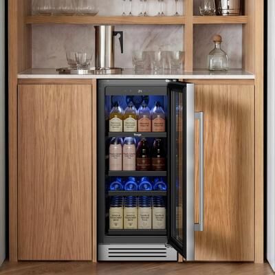 Yeego 14.8 Inch Beverage Cooler 80 Can Built-in/Freestanding Beverage Refrigerator - 15 inch