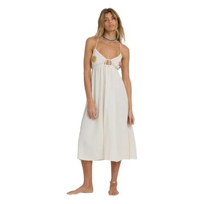 Sommerkleid BILLABONG "Wave Haze", Damen, Gr. XL, weiß, Obermaterial: 48% Viskose, 44% Baumwolle, 8% Leinen., Kleider Sommerkleid