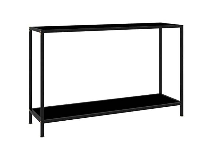 vidaXL Konsolentisch Flurtisch Konsole Beistelltisch Sideboard Wandtisch Frisiertisch Glastisch Deko Schwarz 120x35x75cm Hartglas Stahl