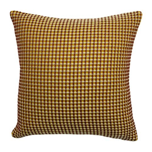 Riva Home Hygge Decoratief Kussen, Bruin/Multicolour, Geblokt Patroon, 45 x 45 cm