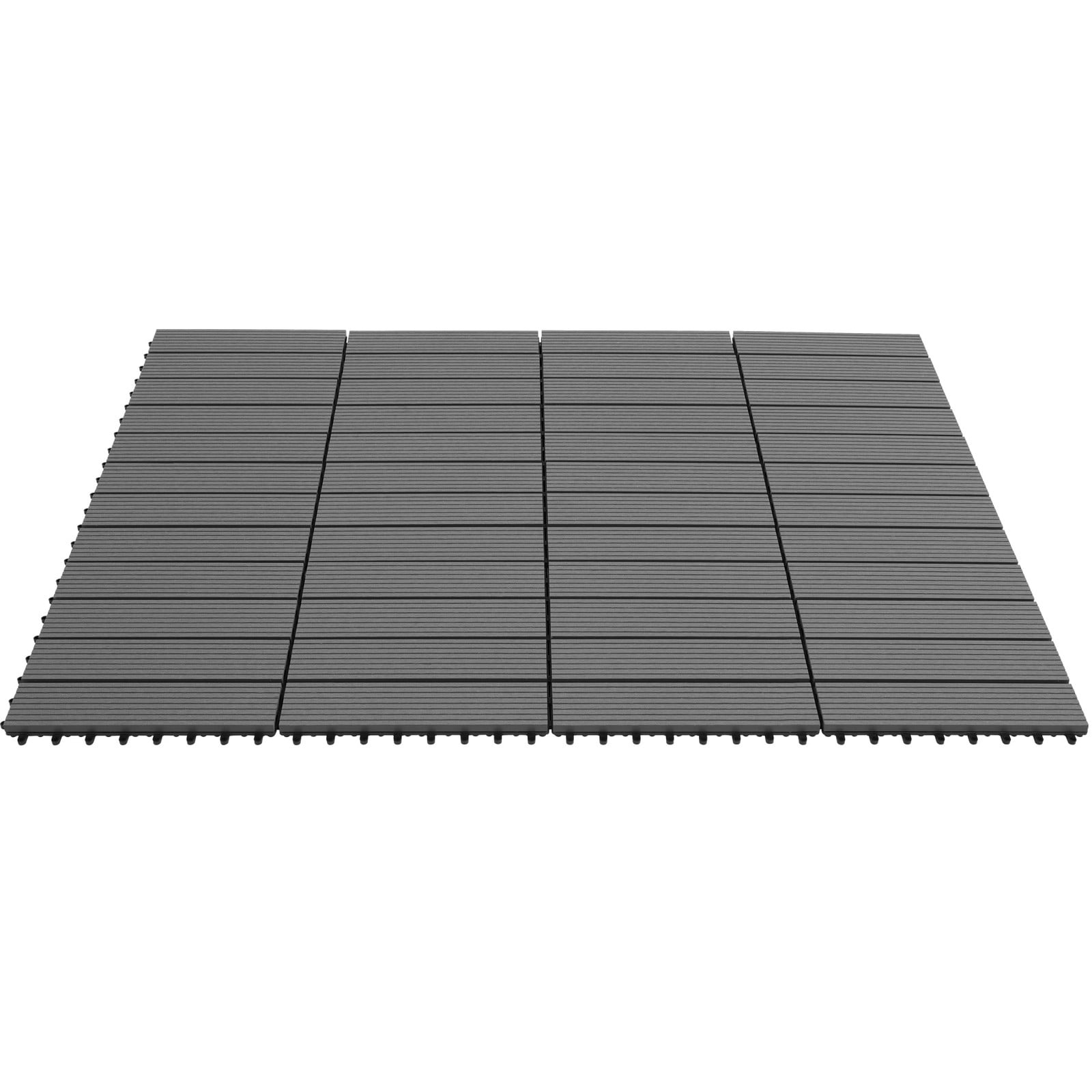 Set van 22 Tegulas tuintegels van TecTake GmbH in grijs WPC met houtlook
