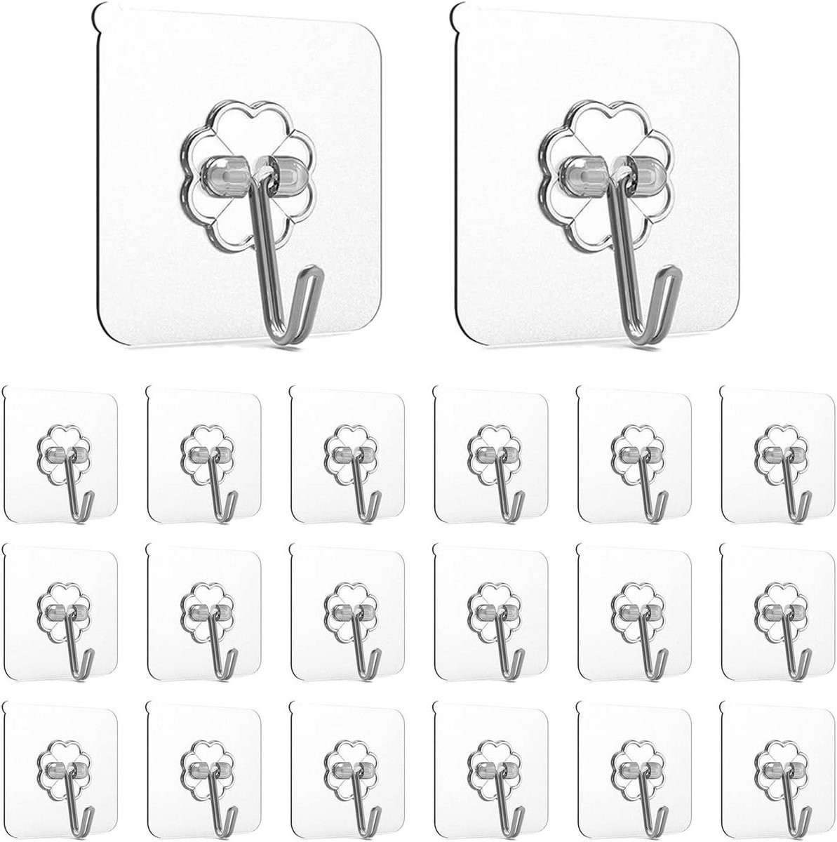 Zware Zelfklevende Wandhaken - 20 Stuks Transparante Plafondhaken