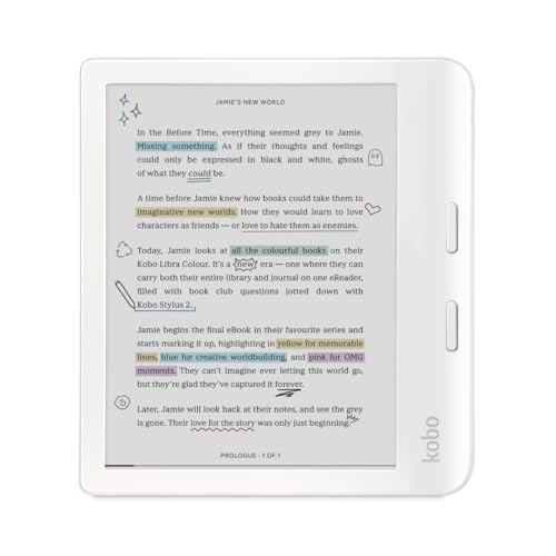 Kobo Libra Colour E-reader met 7 inch E Ink Kaleido 3-kleurenscherm, 32 GB, Wit