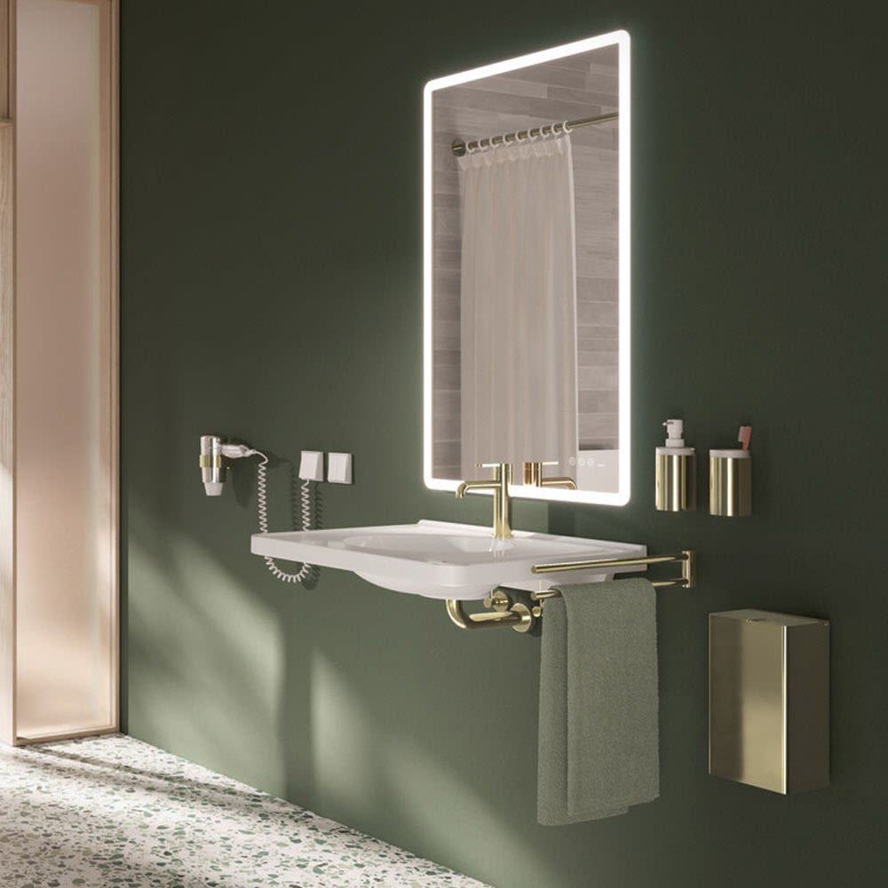 HEWI System 900 Föhnhalter, Accessoires, 900.00.00070 CK, messing glänzend