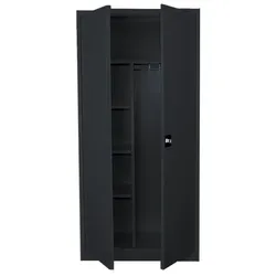 Lüllmann® Mehrzweckschrank mit Flügeltüren, 1800 x 800 x 383 mm, tiefschwarz