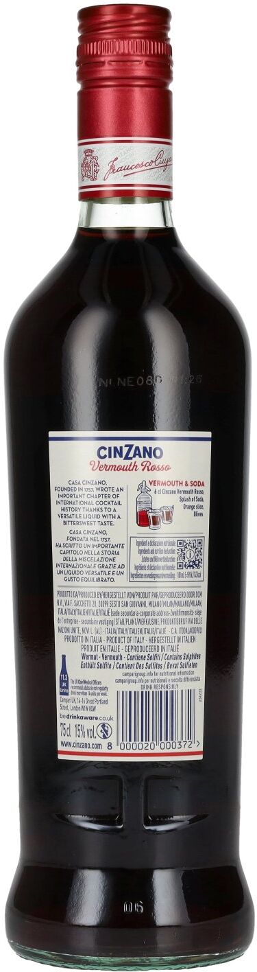 Cinzano Vermouth ROSSO 15% Vol. 0,75l
