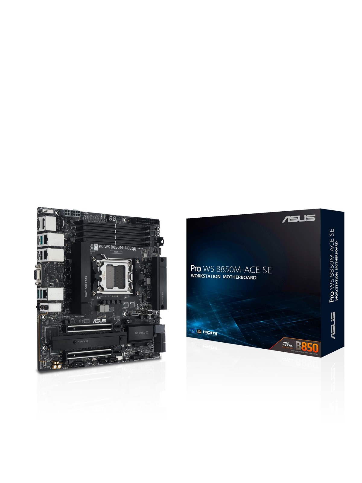ASUS Pro WS B850M-ACE SE Mainboard - AMD B850 - AMD AM5 - DDR5 RAM - Micro-ATX