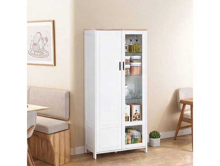 Servers and Sideboards and with Blanc Panneaux De Particules and 29.9 x 14.2 x 63 in