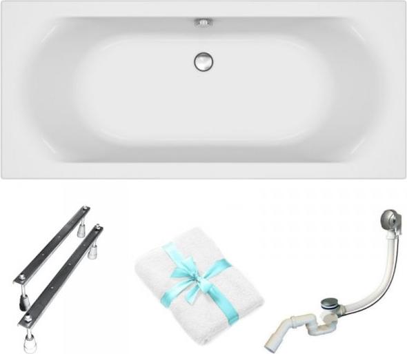 Cersanit | Badewanne - Wanne Rechteckig City - 170x75 Cm - Mit Syphon Und Füßen - Ergonomisches Design - Acrylbadewanne