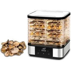 Lasmex LTC Metall-Lebensmitteltrockner mit 7 Einschüben für Pilze und Obst, mit Display, 380 W, Dörrautomat, Schwarz, Grau