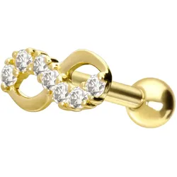 14/18 Karat Gold Ohrpiercing MOISSANITE + UNENDLICHKEIT