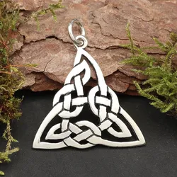 Drachensilber Kelten Schmuck Anhänger 925 Silber Dreieck keltischer Kettenanhänger - Silber