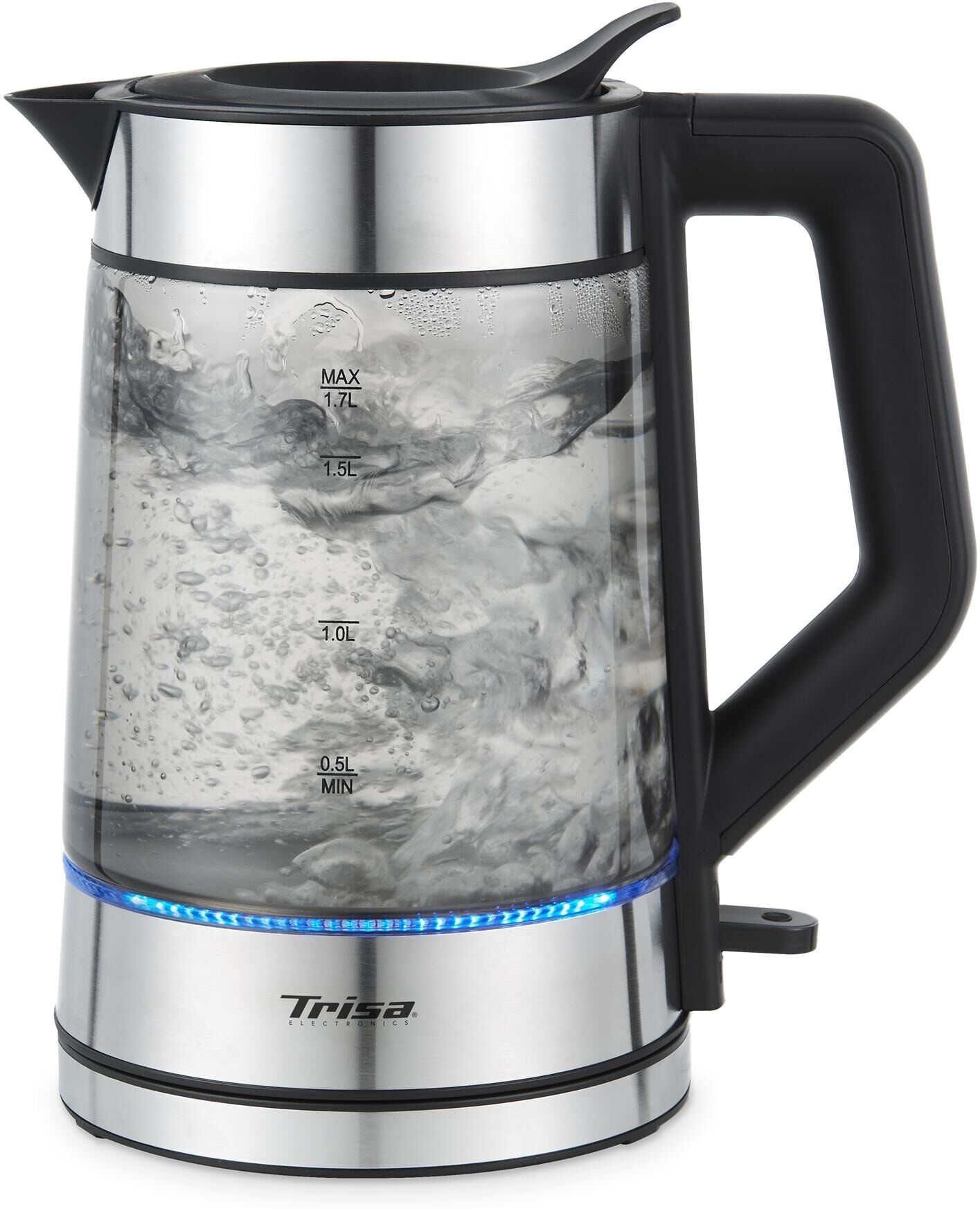 TRISA Tischläufer "Trisa Wasserkocher Compact Boil W71 Plus 1.7 l", transparent (silber), B/L:, Wasserkocher, Tischläufer silber B/L: