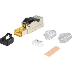 Shiverpeaks BASIC-S RJ45-Steckverbinder Kat.8.1 Schneidklemme, Elektronikkabel + Stecker, Schwarz, Silber