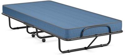 Costway Rollaway Guest Bed with Sturdy Steel Frame and Memory Foam Mattress Made in Italy-Navy