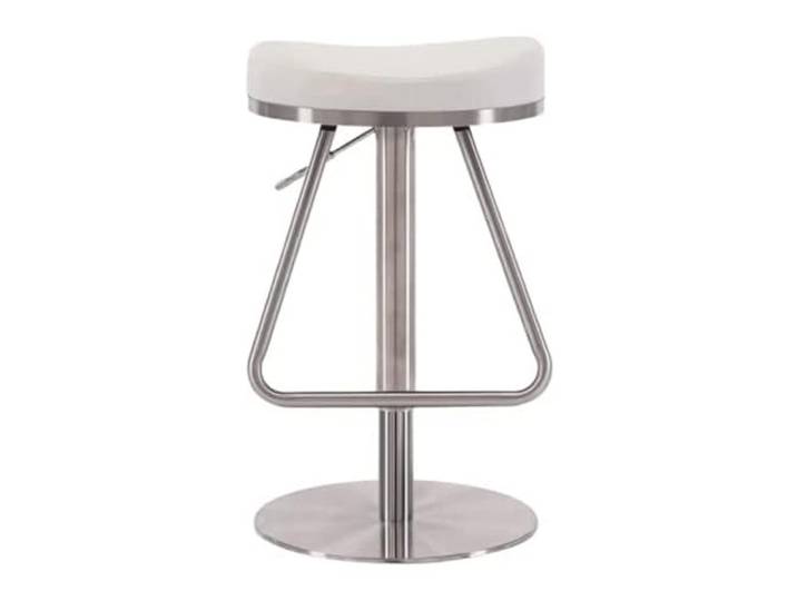 VNCdfhETs Barstuhl Edelstahl Barhocker Barstuhl Mit Fußhocker Leder Drehbarer Hochhocker Küchenbarstuhl Barhocker(White)