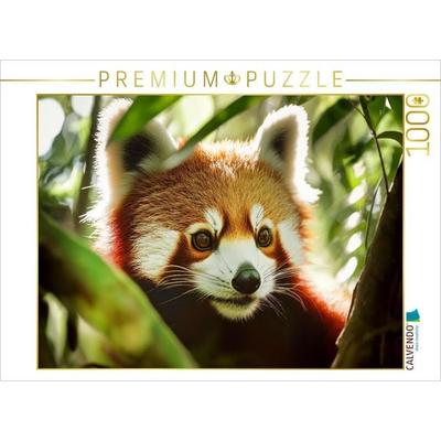 CALVENDO Puzzle Roter Panda - Im Herzen des Bambuswaldes | 1000 Teile Lege-Größe 64x48cm Foto-Puzzle für glückliche Stunden, von , Calvendo Puzzle
