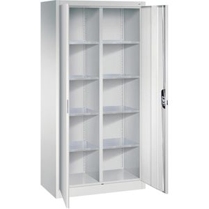 CP-Möbel Werkzeugschrank 8921-311, aus Metall, lichtgrau, mit 8 Fachböden, abschließbar, 93 x 195 x 50 cm