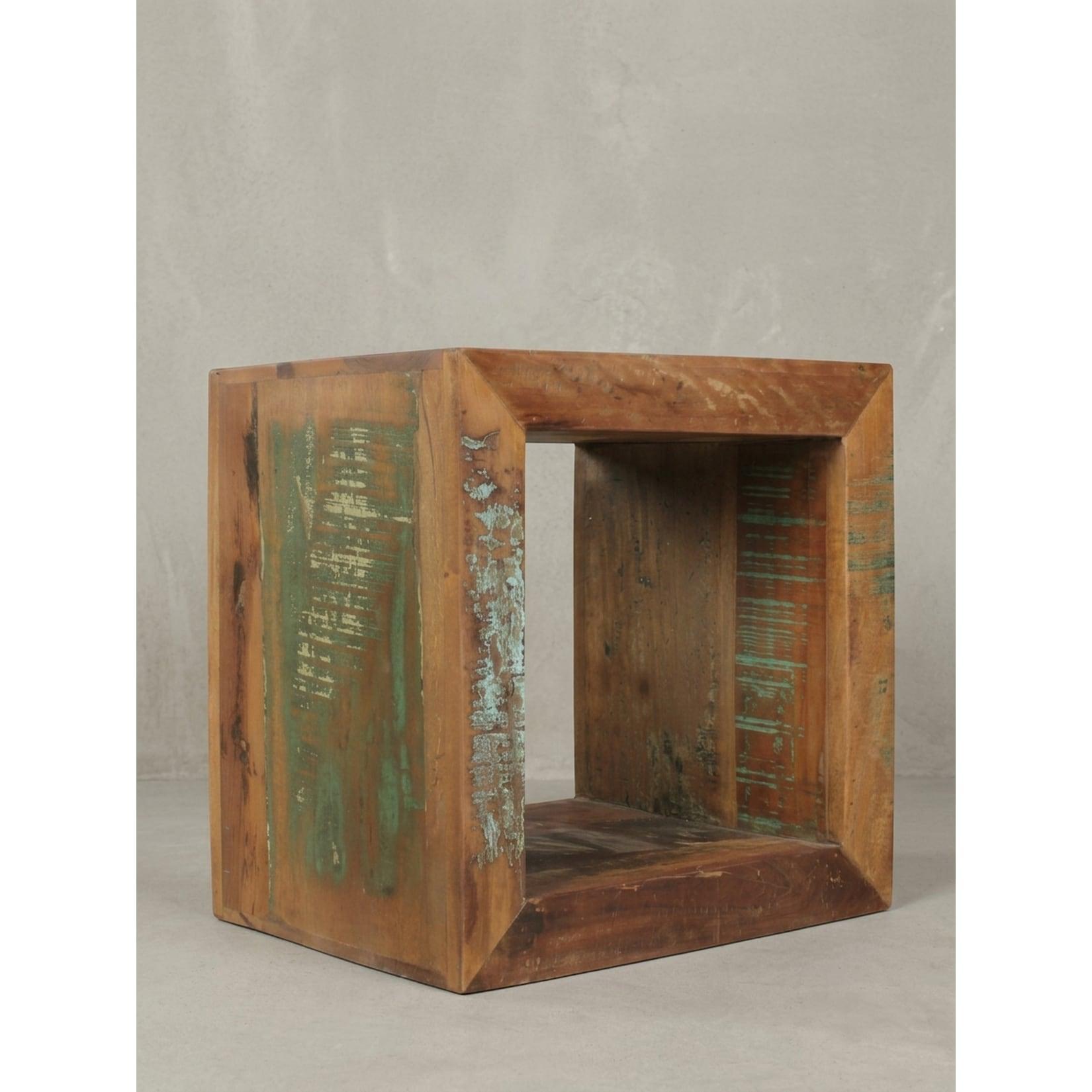 Beistelltisch – Massivholz Braun 45x45x35 cm mit Ablage