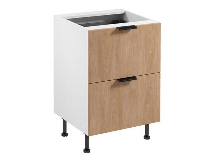 JVmoebel Unterschrank Küchenschrank in Weiß-Beige mit Schubladen und Besteckeinsatz (1-St., Unterschrank) Made in Europe
