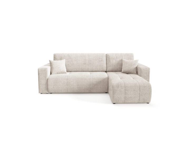 Furnisell Ecksofa mit Schlaffunktion Cremig, Beige, seitenverkehrt montierbar, 244x145 cm, Wohnzimmer, Sofas & Couches, Wohnlandschaften, Ecksofas