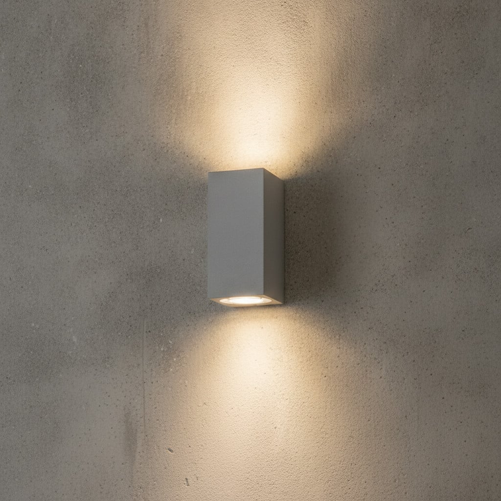 Lyora Vierkante wandspot Fuento betongrijs 18 cm