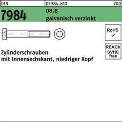 Zylinderschraube DIN 7984 Innen-6kt M5x16 8.8 galv.verz. 500St.