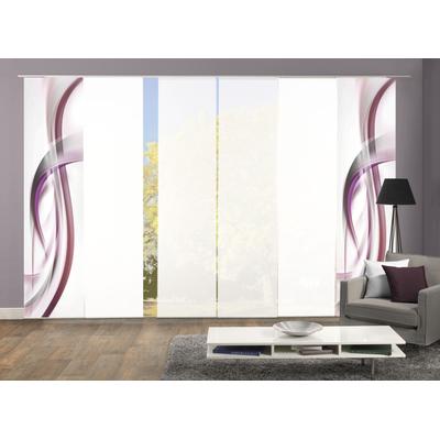 Schiebegardine HOME WOHNIDEEN "FALA" Gr. 1, lila (beere), B:60cm H:245cm, Polyester, Gardinen, Schiebevorhang Digi 6er Set FALA BEERE