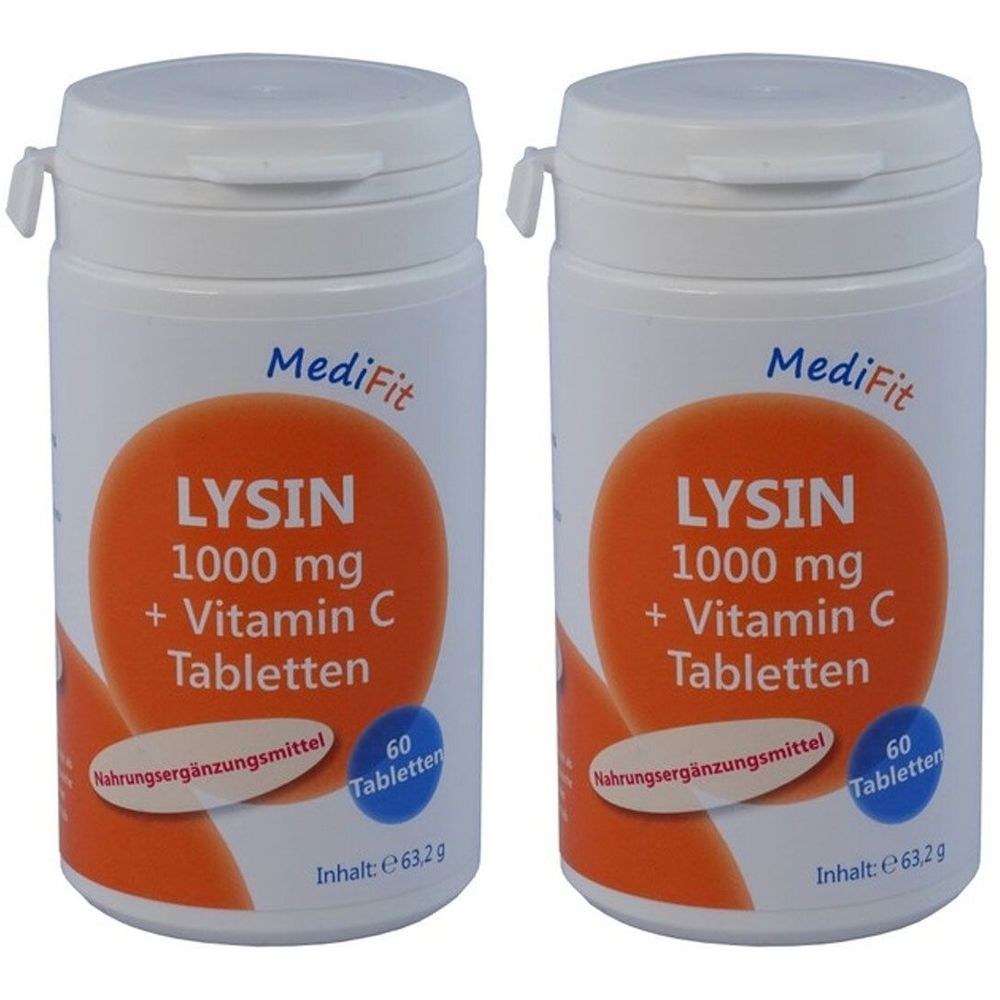 Lysin 1000Mg+Vit C Medifit x2 2x60 St Tabletten