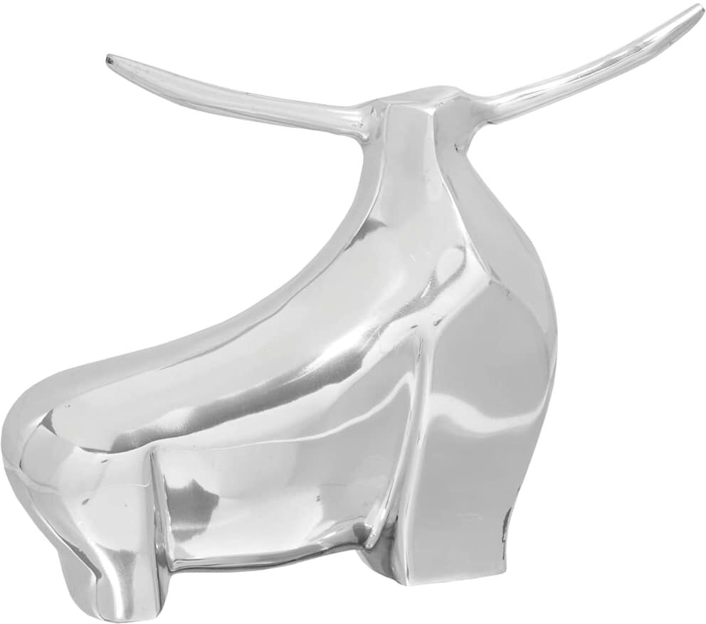 vidaXL Sculpture de taureau Argenté 37 x 44 x 17 cm Aluminium