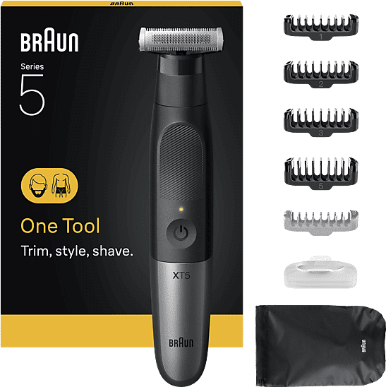Barbero - Braun Series X XT5100, Recortadora de Barba, Afeitadora para cuerpo, Peines bidireccionales