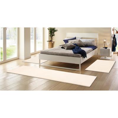 Bettumrandung OTTO HOME "Mohan" Gr. 14, weiß, H:25mm, Obermaterial: 100% Wolle, Bettumrandungen, handgeknüpft, Bettvorleger, Läufer-Set für das Schlafzimmer