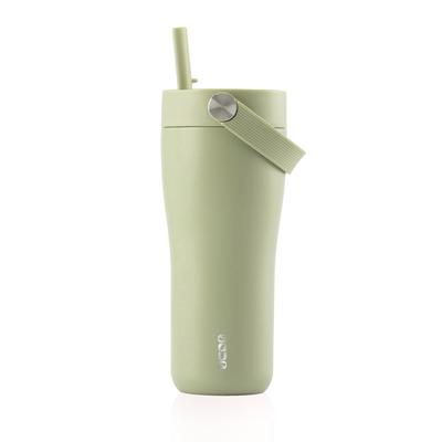 Thermobecher EQUA "Carry Cup, Isolierbecher, 600 ml", matcha, H:24cm Ø:9cm, Edelstahl, Kunststoff, Stahl, Trinkgefäße, Thermobecher, auslaufsicherer Coffee-to-go-Becher