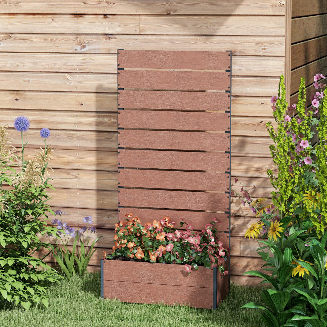 Latitude Run Granli Garden Planter with Trellis, Planter Box 72x38x150cm Brown 150cm H X 38cm D