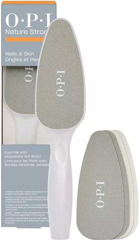 OPI - Nature Strong Nails & Skin Dual Sided Foot File with Disposable Strips - doppelseitige Fussfeile - mit austauschbaren Feilenaufsätzen in 80er/120er Körnung, 1 Stück