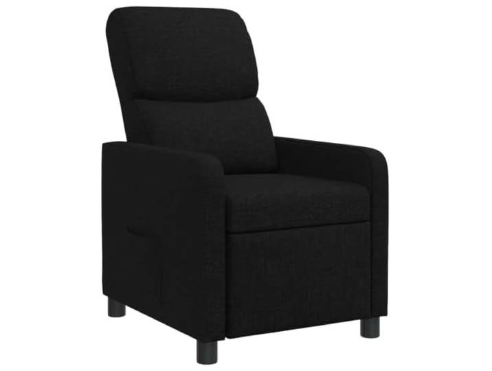 Liegesessel Schwarz Stoff Mit Massagefunktion Und Verstellbarer Neigung Polyesterstoff, Schaum-Faser-Füllung, Fernbedienung, Neigung 115°-160°, Wohnzimmer, Arbeitszimmer, feuchtes Tuch