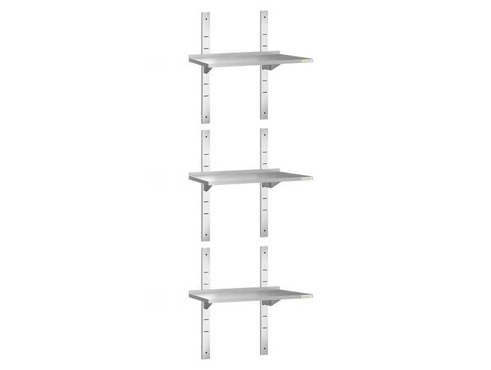 Lot De 3 Étagères Murales Inox 600 X 300 Mm Premium - Goldinox